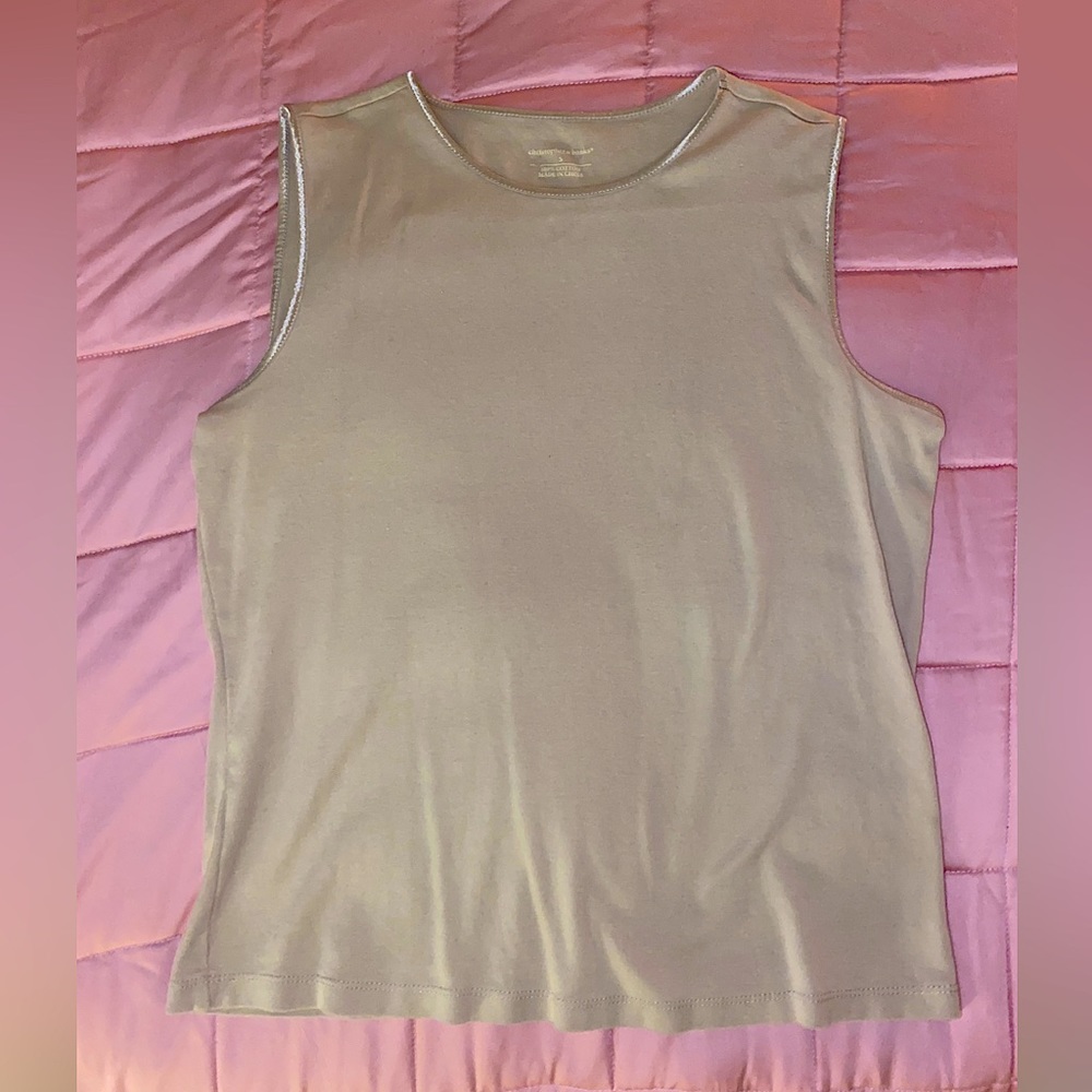 Christopher & Banks cotton tank top (nude) size small